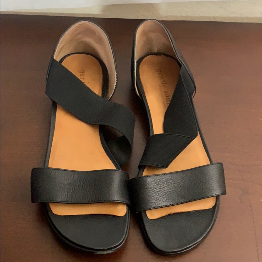Gentle Souls Sandal Ora Black Leather Sandals 10